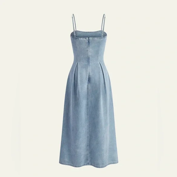 Commense Minimalist Zipper Denim Dress - Picture 9 of 16